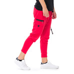 Theo Track Pants + Zip Detail // Red (Medium)