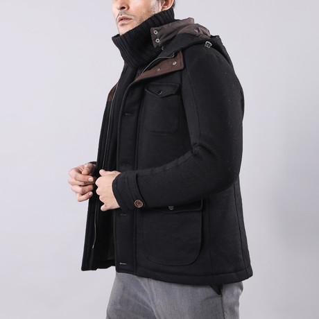 Daniel Wool Slim Fit Coat // Black (Euro: 46)