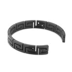 Argius Meander Bangle Bracelet // Matte Black (6.3")