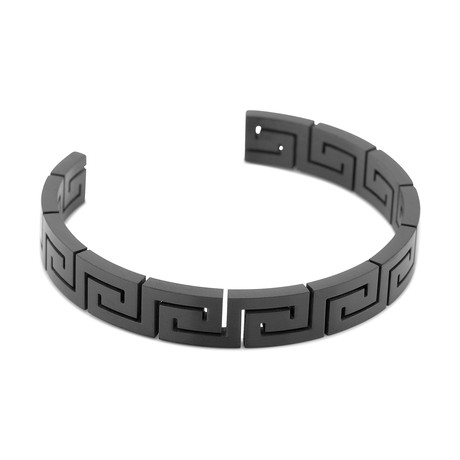 Argius Meander Bangle Bracelet // Matte Black (6.3")