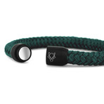 Portus Nautical Rope Bracelet // Matte Black + Green (7")