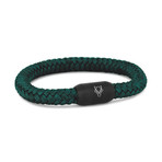 Portus Nautical Rope Bracelet // Matte Black + Green (7")