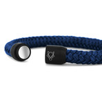 Portus Nautical Rope Bracelet // Matte Black + Navy Blue (7.08"L)