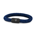 Portus Nautical Rope Bracelet // Matte Black + Navy Blue (7.08"L)