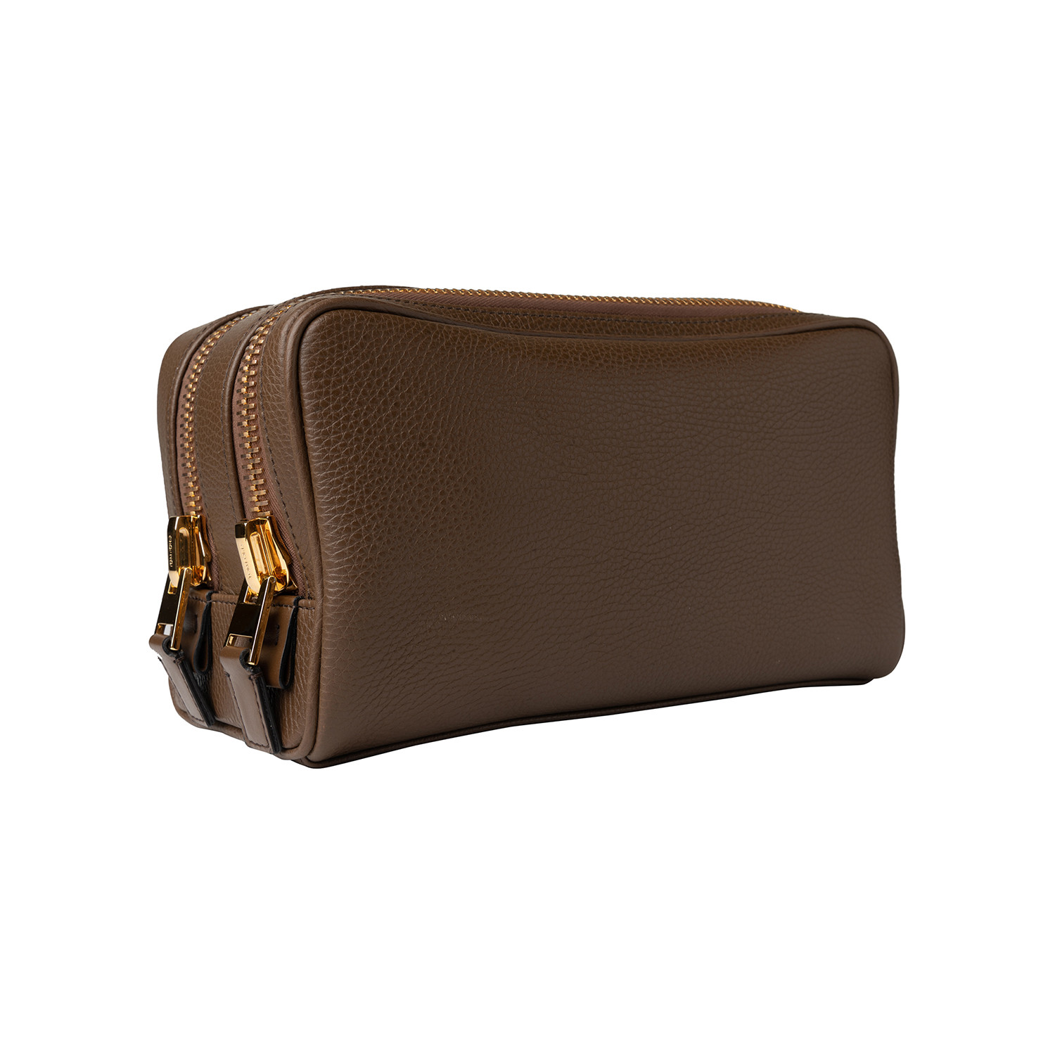 Men's Leather Double Zip Toiletry Bag // Reddish Brown - Tom Ford ...