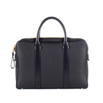 Slim Leather Buckley Briefcase // Navy