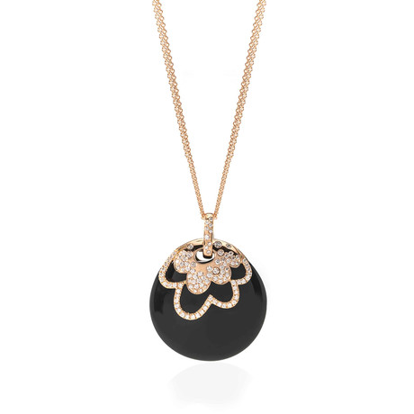 Crivelli 18k Rose Gold Diamond + Onyx Statement Necklace