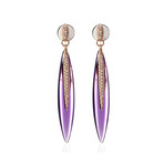 Crivelli 18k Two-Tone Gold Diamond + Amethyst Drop Earrings I