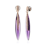 Crivelli 18k Two-Tone Gold Diamond + Amethyst Drop Earrings I