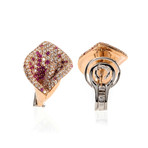 Crivelli 18k Two-Tone Gold Diamond + Sapphire Statement Earrings