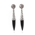 Crivelli 18k White Gold Diamond + Onyx Drop Earrings