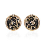 Crivelli 18k Two-Tone Gold Diamond + Onyx Earrings