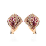 Crivelli 18k Two-Tone Gold Diamond + Sapphire Statement Earrings