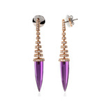 Crivelli 18k Two-Tone Gold Diamond + Amethyst Drop Earrings II