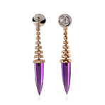 Crivelli 18k Two-Tone Gold Diamond + Amethyst Drop Earrings II