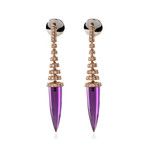 Crivelli 18k Two-Tone Gold Diamond + Amethyst Drop Earrings II