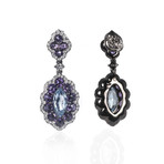 Crivelli 18k White Gold Diamond + Topaz Earrings