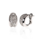 Crivelli 18k White Gold Diamond Huggie Earrings