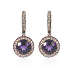 Crivelli 18k Rose Gold Diamond + Sapphire Earrings