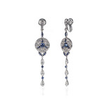 Crivelli 18k White Gold Diamond + Sapphire Earrings