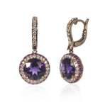 Crivelli 18k Rose Gold Diamond + Sapphire Earrings
