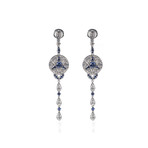 Crivelli 18k White Gold Diamond + Sapphire Earrings