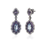 Crivelli 18k White Gold Diamond + Topaz Earrings