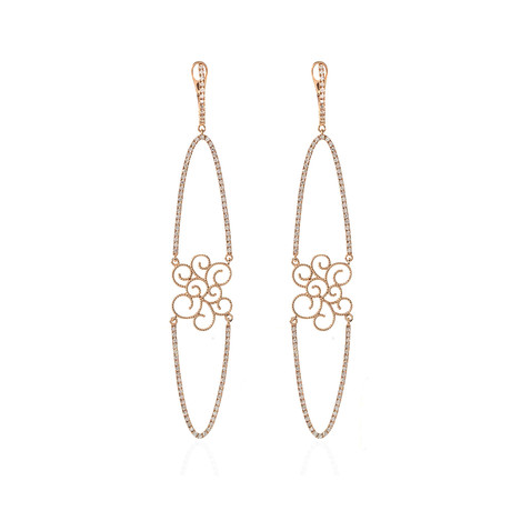 Crivelli 18k Rose Gold Diamond Drop Earrings