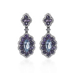 Crivelli 18k White Gold Diamond + Topaz Earrings