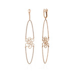 Crivelli 18k Rose Gold Diamond Drop Earrings