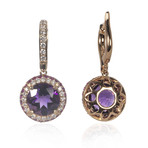 Crivelli 18k Rose Gold Diamond + Sapphire Earrings