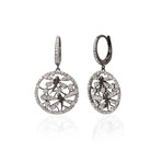 Crivelli 18k White Gold Diamond Drop Earrings