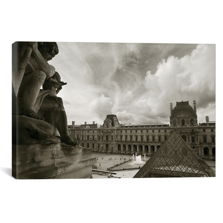 Louvre, Paris, View Out Of Window Into Courtyard (18"W x 12"H x 0.75"D)