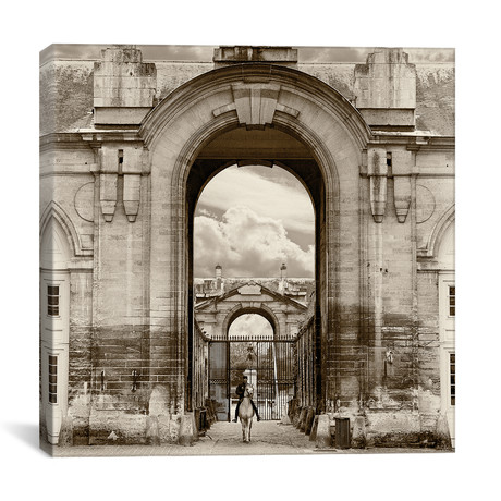 Chantilly: Horse And Rider In The Portal To The Stables Yard (12"W x 12"H x 0.75"D)