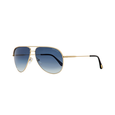 Men's FT0466 Aviator Sunglasses // Gold + Blue Gradient