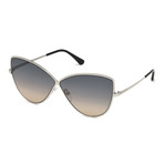 Women's Elise Sunglasses // Silver + Smoke Gradient