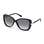 Women's Linda Sunglasses // Black + Smoke Gradient