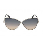 Women's Elise Sunglasses // Silver + Smoke Gradient