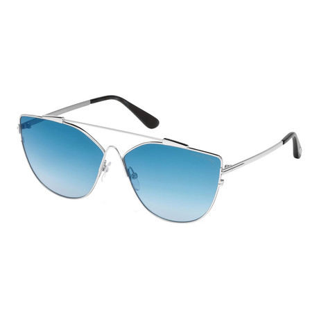 Tom Ford // Women's Jacquelyn Sunglasses // Silver + Blue