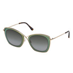 Women's India Sunglasses // Green Gold + Smoke Gradient