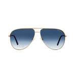 Men's FT0466 Aviator Sunglasses // Gold + Blue Gradient