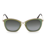 Women's India Sunglasses // Green Gold + Smoke Gradient