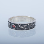 Phoenix Band + CZ Gem // Silver (9)