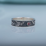 Phoenix Band + CZ Gem // Silver (9)