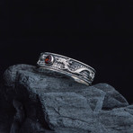 Dragon Band + CZ Gem // Silver (6)