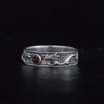 Dragon Band + CZ Gem // Silver (6)