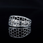 Honeycomb Ring // Silver (7)