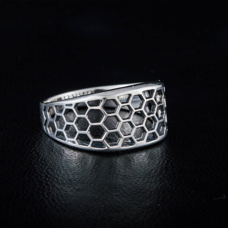 Honeycomb Ring // Silver (5)