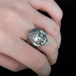 Animal Collection // Baboon Signet Ring // Silver (8.5)