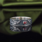 Phoenix Band + CZ Gem // Silver (9)